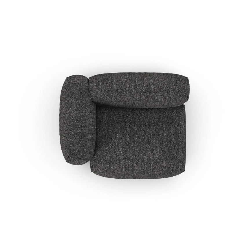 Martina Modulares Sofa Sitzelement, Linke Seite, Sitztiefe 90 cm, aus Boucle in Anthrazit (Monet Anthracite), 120x120 cm von Micadoni – Bild 5