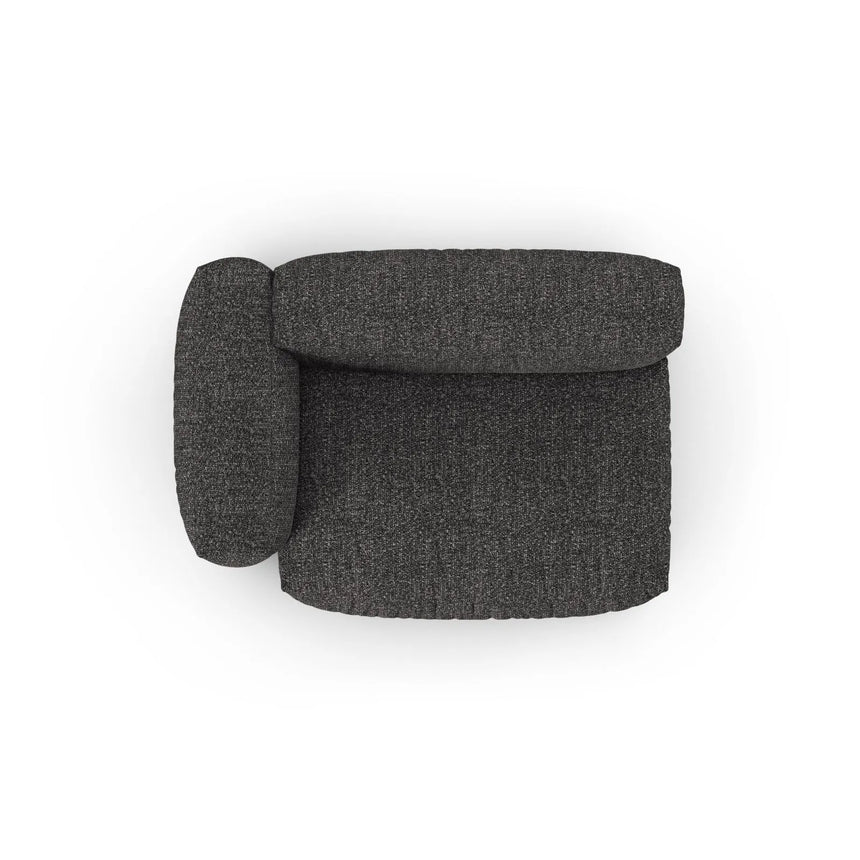 Martina Modulares Sofa Sitzelement, Linke Seite, Sitztiefe 90 cm, aus Boucle in Anthrazit (Monet Anthracite), 160x120 cm von Micadoni – Bild 5