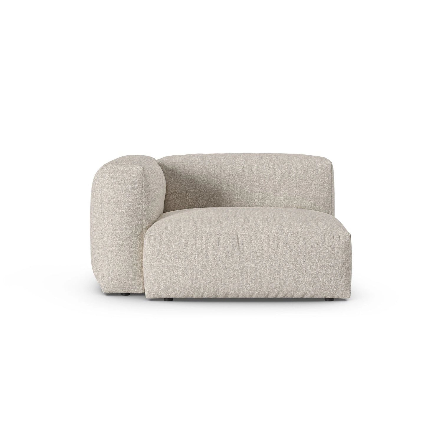 Martina Modulares Sofa Sitzelement, Linke Seite, Sitztiefe 90 cm, aus Boucle in Beige (Monet Sand), 120x120 cm von Micadoni – Bild 1