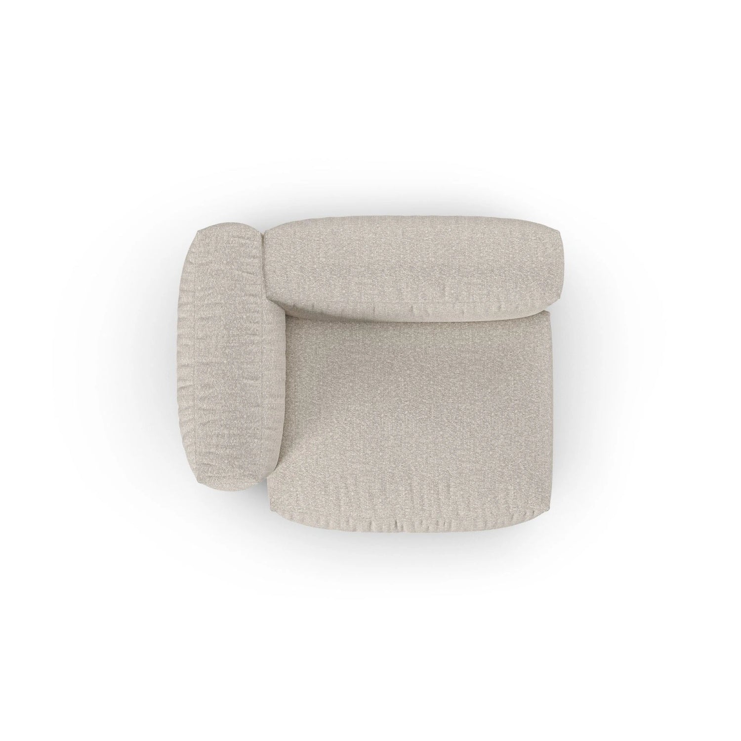 Martina Modulares Sofa Sitzelement, Linke Seite, Sitztiefe 90 cm, aus Boucle in Beige (Monet Sand), 120x120 cm von Micadoni – Bild 5