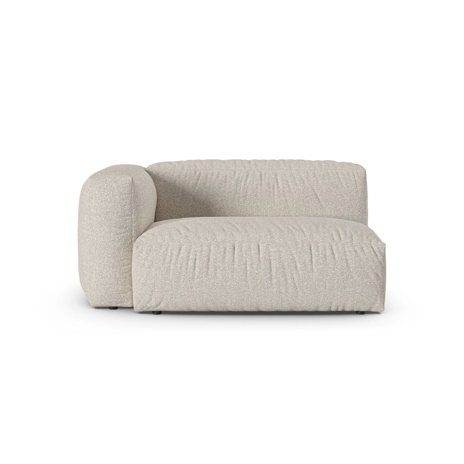 Martina Modulares Sofa Sitzelement, Linke Seite, Sitztiefe 90 cm, aus Boucle in Beige (Monet Sand), 160x120 cm von Micadoni – Bild 1