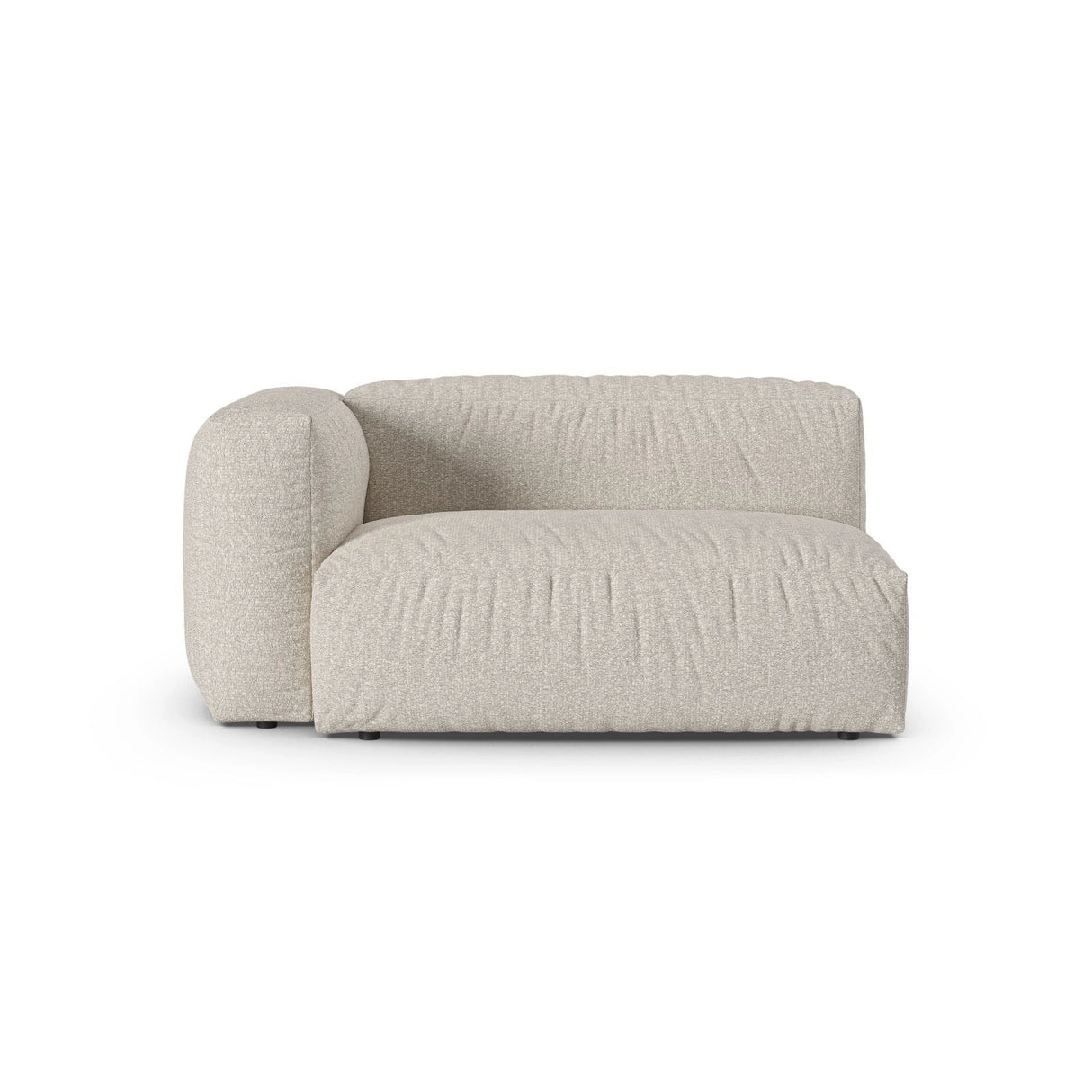 Martina Modulares Sofa Sitzelement, Linke Seite, Sitztiefe 90 cm, aus Boucle in Beige (Monet Sand), 160x120 cm von Micadoni – Bild 1