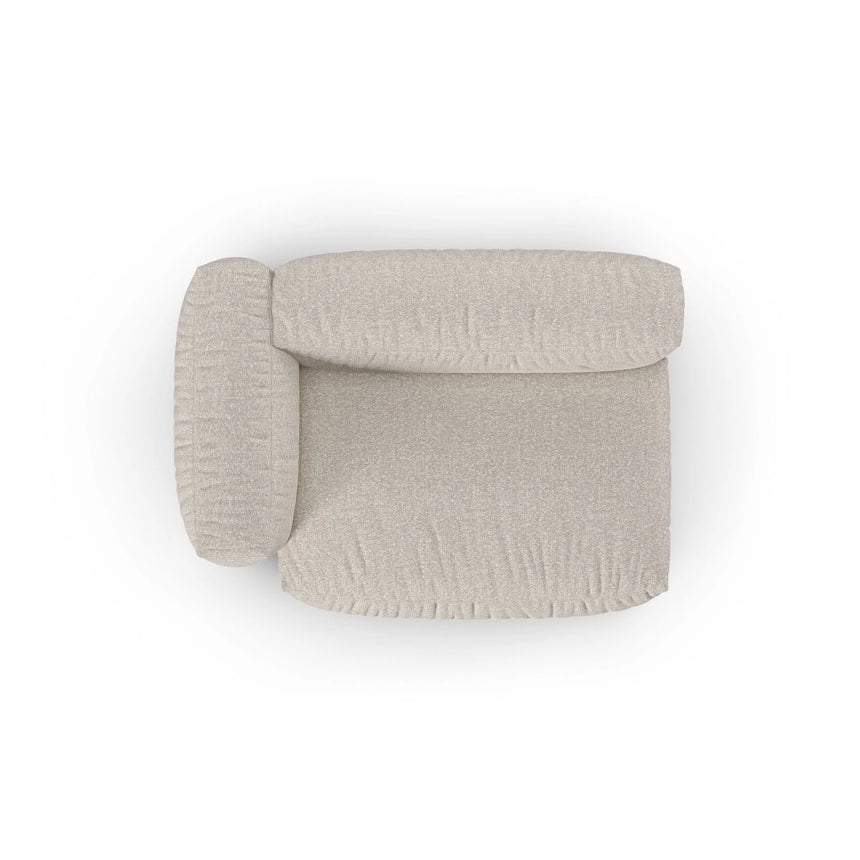 Martina Modulares Sofa Sitzelement, Linke Seite, Sitztiefe 90 cm, aus Boucle in Beige (Monet Sand), 160x120 cm von Micadoni – Bild 5