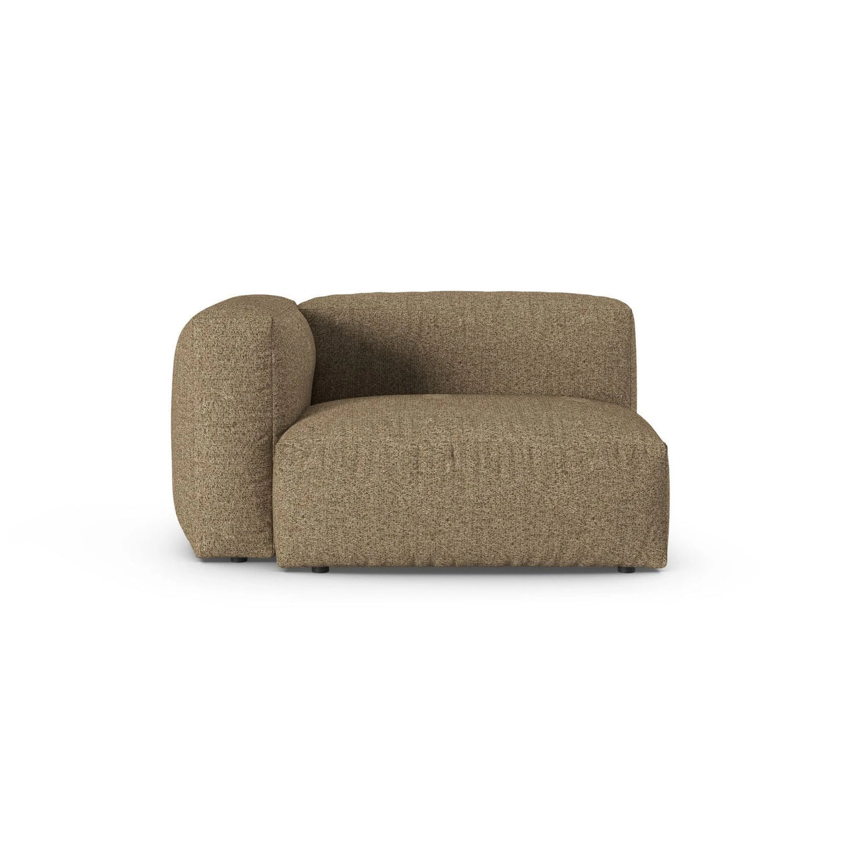 Martina Modulares Sofa Sitzelement, Linke Seite, Sitztiefe 90 cm, aus Boucle in Cappuccino (Monet Cappucino), 120x120 cm von Micadoni – Bild 1