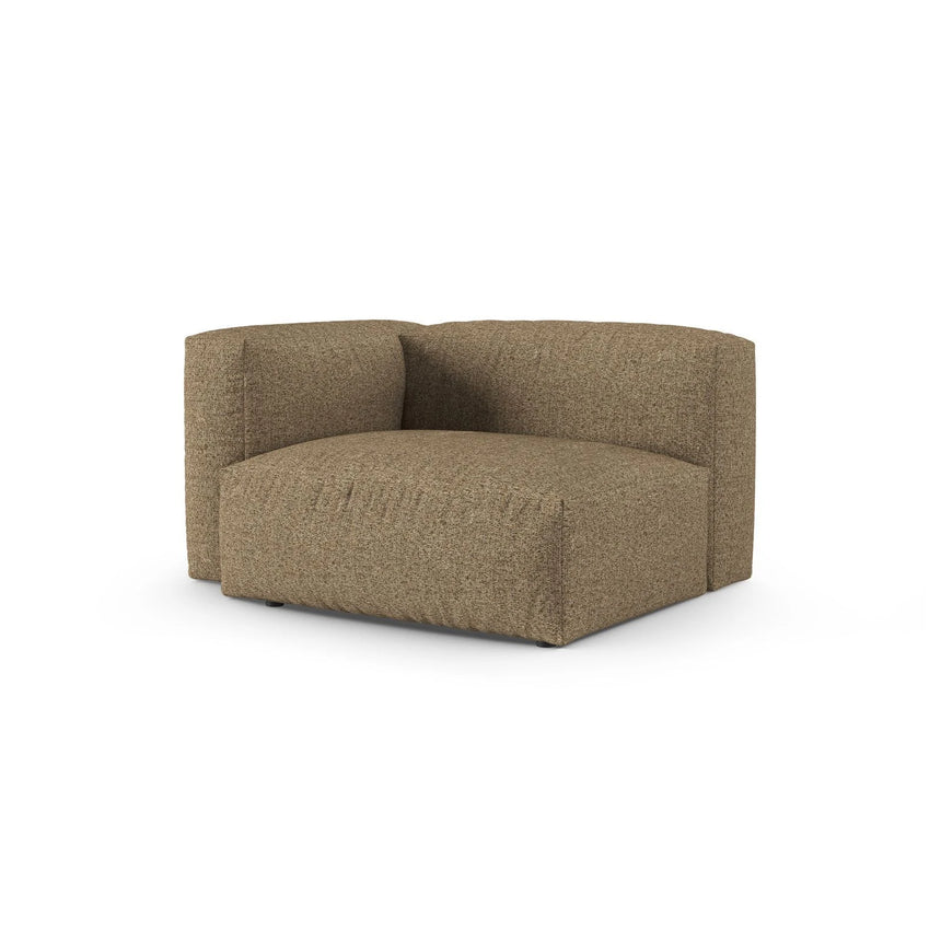 Martina Modulares Sofa Sitzelement, Linke Seite, Sitztiefe 90 cm, aus Boucle in Cappuccino (Monet Cappucino), 120x120 cm von Micadoni – Bild 3