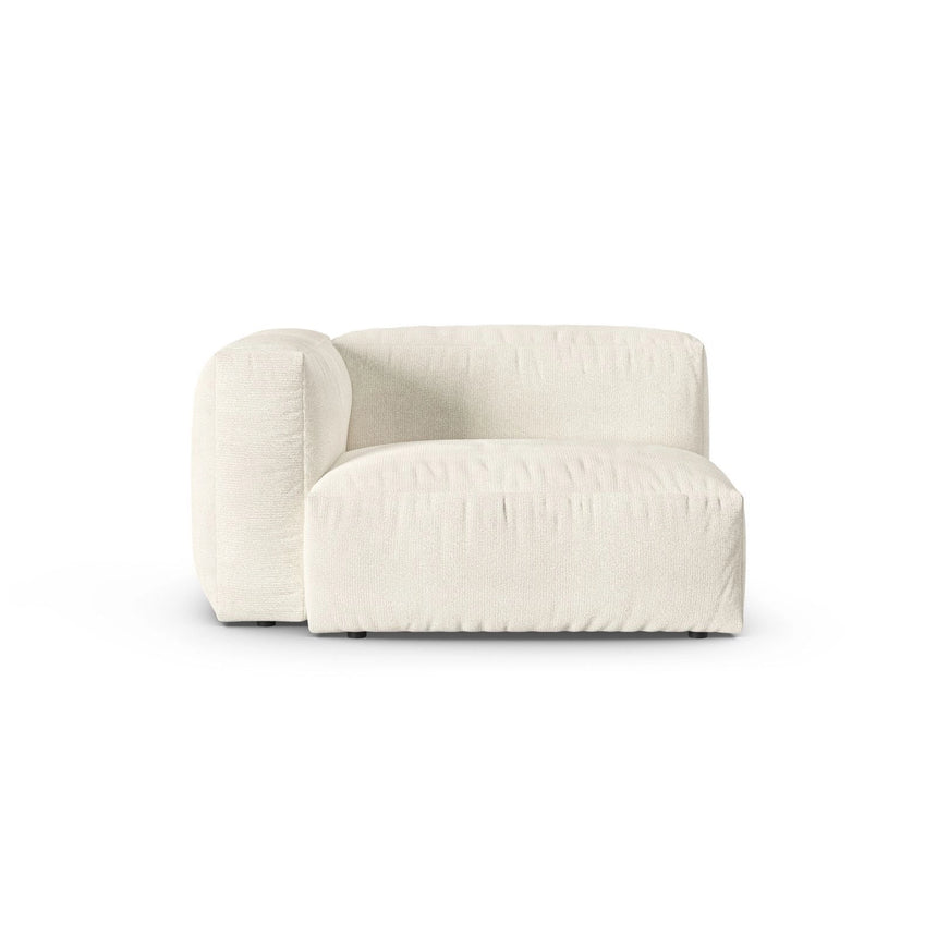 Martina Modulares Sofa Sitzelement, Linke Seite, Sitztiefe 90 cm, aus Boucle in Elfenbein (Monet Nata), 120x120 cm von Micadoni – Bild 1