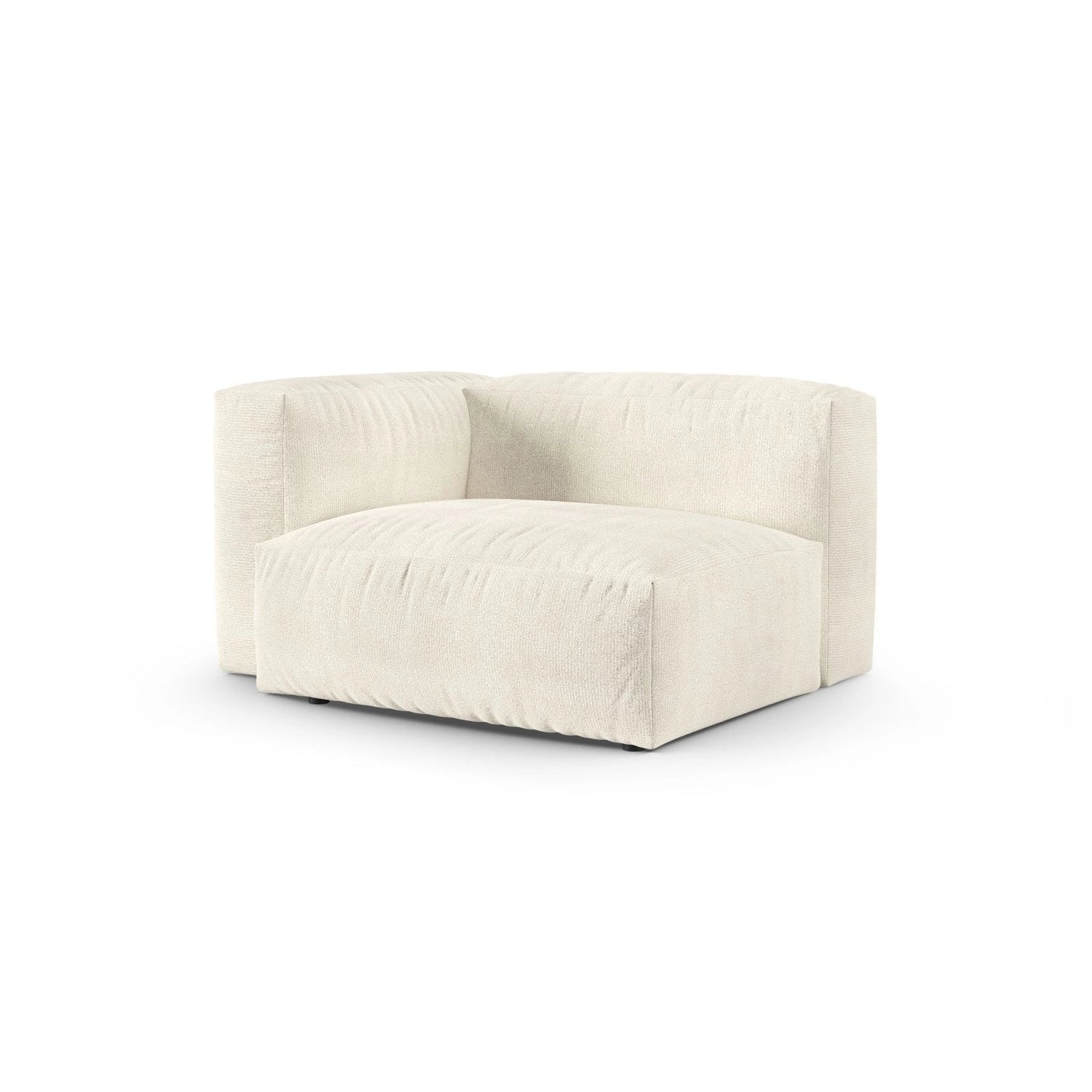 Martina Modulares Sofa Sitzelement, Linke Seite, Sitztiefe 90 cm, aus Boucle in Elfenbein (Monet Nata), 120x120 cm von Micadoni – Bild 3