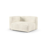 Martina Modulares Sofa Sitzelement, Linke Seite, Sitztiefe 90 cm, aus Boucle in Elfenbein (Monet Nata), 120x120 cm von Micadoni – Bild 3