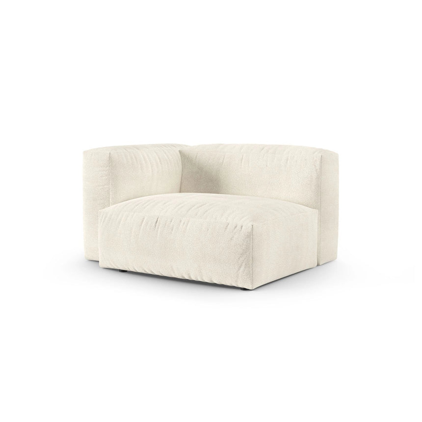 Martina Modulares Sofa Sitzelement, Linke Seite, Sitztiefe 90 cm, aus Boucle in Elfenbein (Monet Nata), 120x120 cm von Micadoni – Bild 3