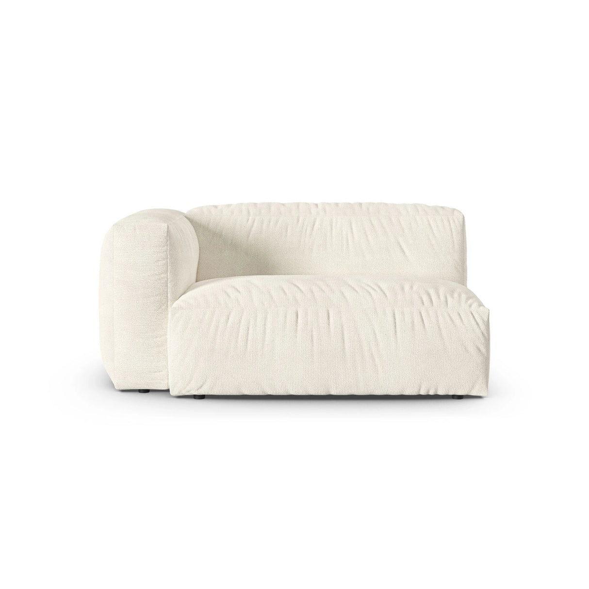 Martina Modulares Sofa Sitzelement, Linke Seite, Sitztiefe 90 cm, aus Boucle in Elfenbein (Monet Nata), 160x120 cm von Micadoni – Bild 1