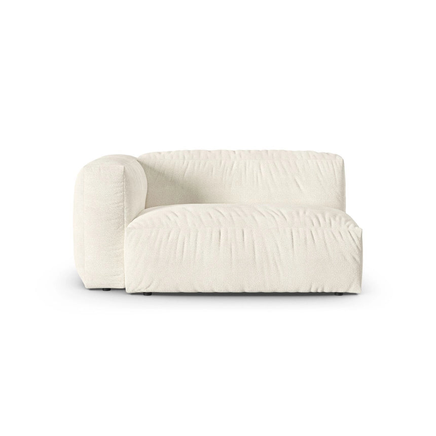 Martina Modulares Sofa Sitzelement, Linke Seite, Sitztiefe 90 cm, aus Boucle in Elfenbein (Monet Nata), 160x120 cm von Micadoni – Bild 1