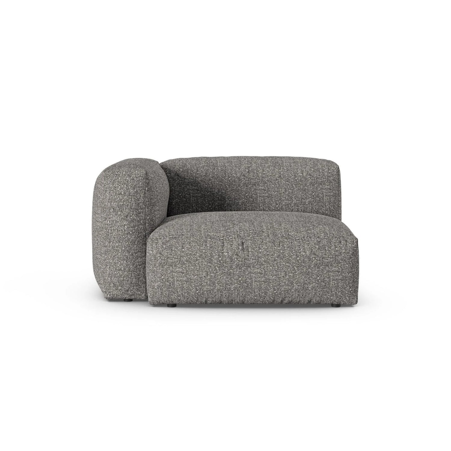 Martina Modulares Sofa Sitzelement, Linke Seite, Sitztiefe 90 cm, aus Boucle in Graphit (Monet Graphite), 120x120 cm von Micadoni – Bild 1