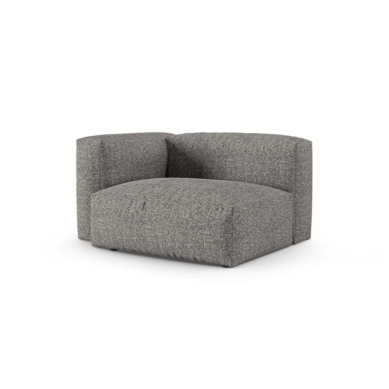 Martina Modulares Sofa Sitzelement, Linke Seite, Sitztiefe 90 cm, aus Boucle in Graphit (Monet Graphite), 120x120 cm von Micadoni – Bild 3