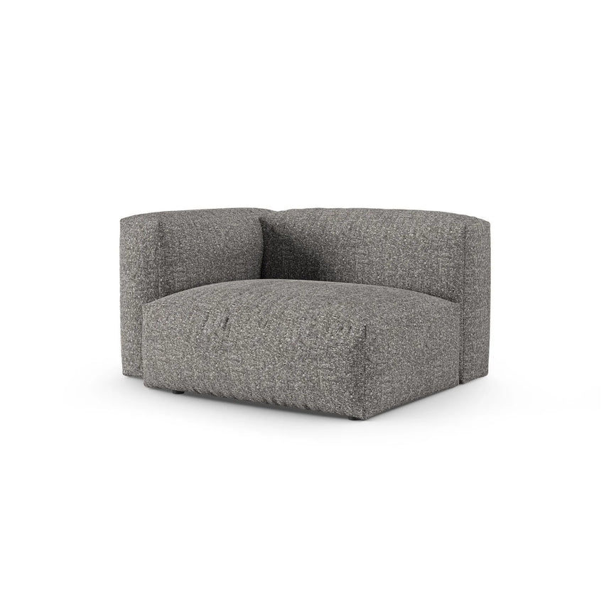 Martina Modulares Sofa Sitzelement, Linke Seite, Sitztiefe 90 cm, aus Boucle in Graphit (Monet Graphite), 120x120 cm von Micadoni – Bild 3