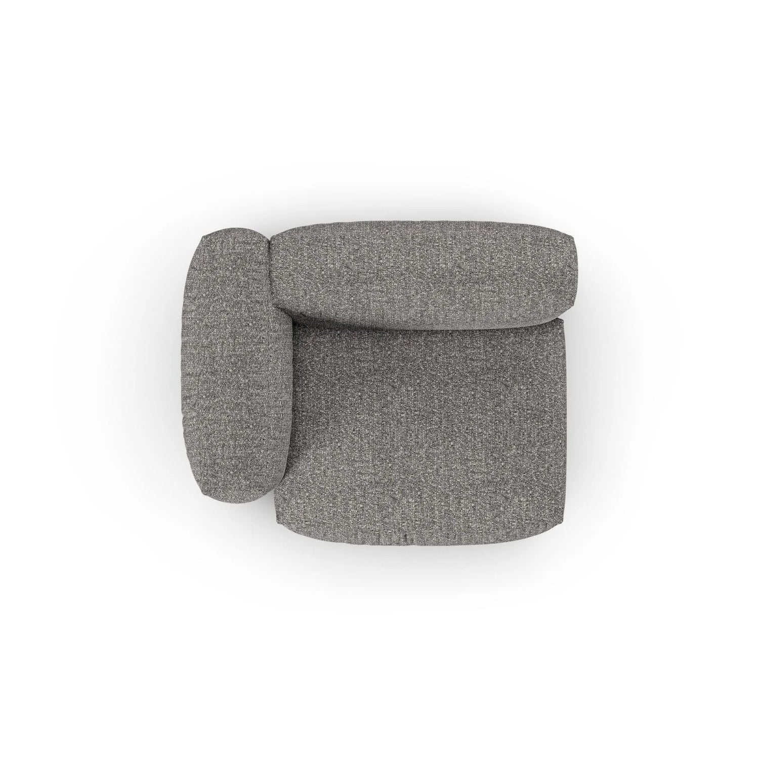 Martina Modulares Sofa Sitzelement, Linke Seite, Sitztiefe 90 cm, aus Boucle in Graphit (Monet Graphite), 120x120 cm von Micadoni – Bild 5