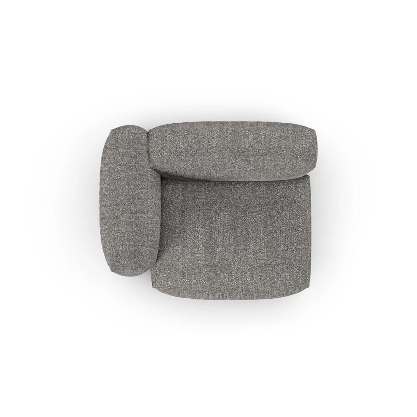 Martina Modulares Sofa Sitzelement, Linke Seite, Sitztiefe 90 cm, aus Boucle in Graphit (Monet Graphite), 120x120 cm von Micadoni – Bild 5