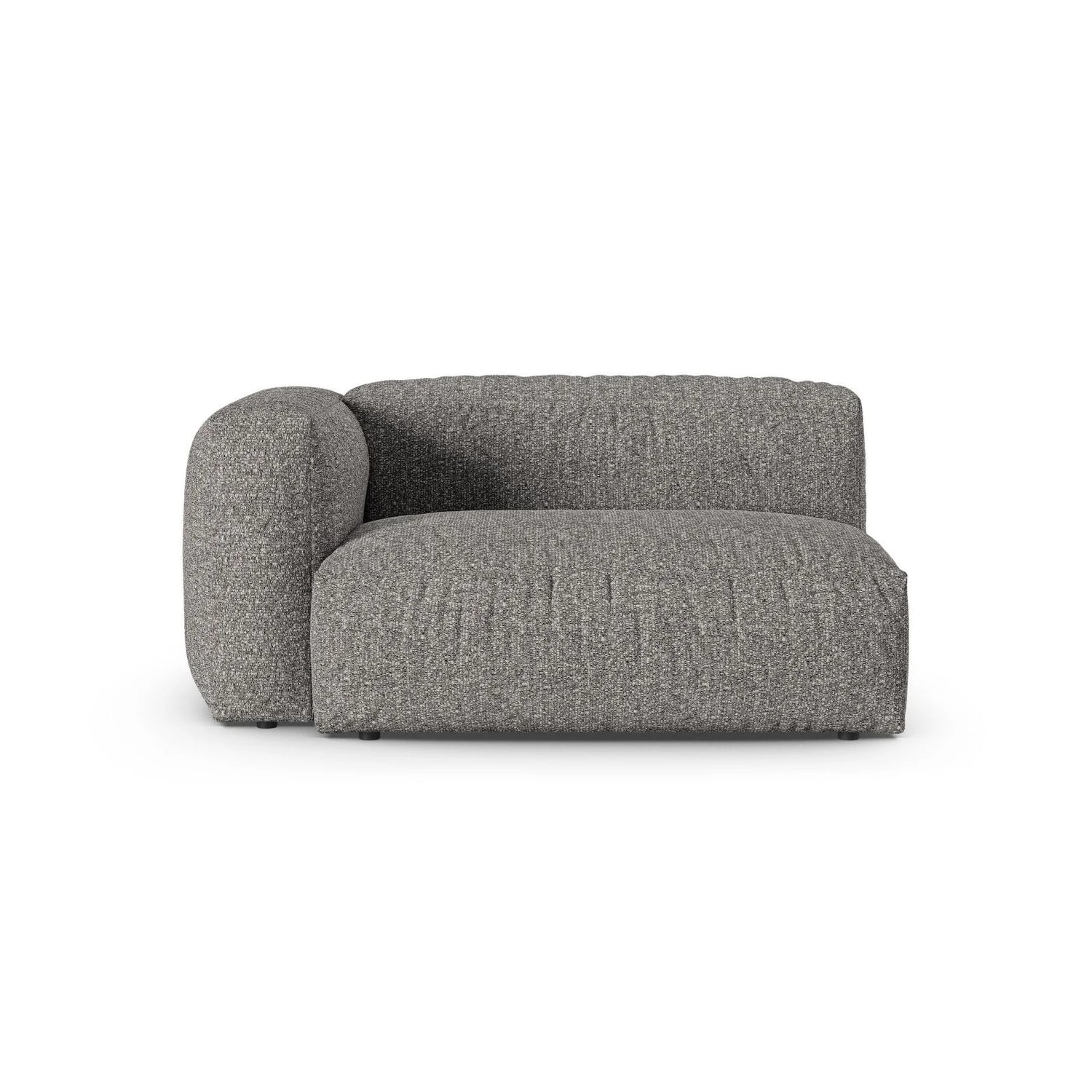 Martina Modulares Sofa Sitzelement, Linke Seite, Sitztiefe 90 cm, aus Boucle in Graphit (Monet Graphite), 160x120 cm von Micadoni – Bild 1