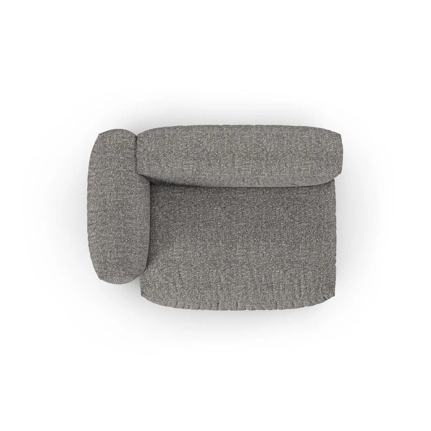 Martina Modulares Sofa Sitzelement, Linke Seite, Sitztiefe 90 cm, aus Boucle in Graphit (Monet Graphite), 160x120 cm von Micadoni – Bild 5