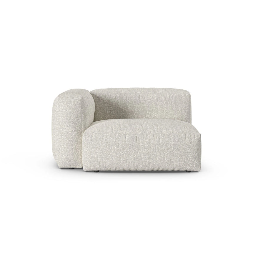 Martina Modulares Sofa Sitzelement, Linke Seite, Sitztiefe 90 cm, aus Boucle in Grau Beige meliert (Monet Pearl), 120x120 cm von Micadoni – Bild 1