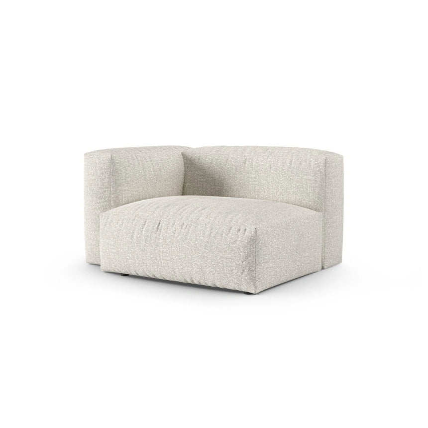 Martina Modulares Sofa Sitzelement, Linke Seite, Sitztiefe 90 cm, aus Boucle in Grau Beige meliert (Monet Pearl), 120x120 cm von Micadoni – Bild 3