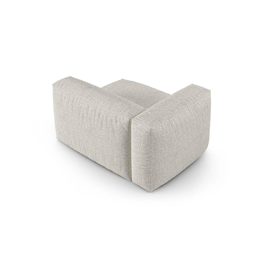 Martina Modulares Sofa Sitzelement, Linke Seite, Sitztiefe 90 cm, aus Boucle in Grau Beige meliert (Monet Pearl), 120x120 cm von Micadoni – Bild 4