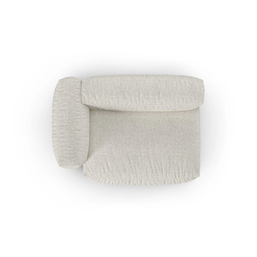 Martina Modulares Sofa Sitzelement, Linke Seite, Sitztiefe 90 cm, aus Boucle in Grau Beige meliert (Monet Pearl), 160x120 cm von Micadoni – Bild 5