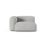 Martina Modulares Sofa Sitzelement, Linke Seite, Sitztiefe 90 cm, aus Boucle in Silber (Monet Silver), 120x120 cm von Micadoni – Bild 1