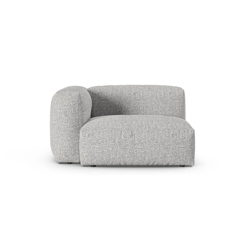 Martina Modulares Sofa Sitzelement, Linke Seite, Sitztiefe 90 cm, aus Boucle in Silber (Monet Silver), 120x120 cm von Micadoni – Bild 1