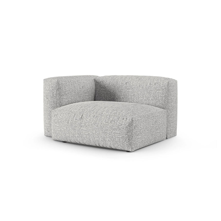 Martina Modulares Sofa Sitzelement, Linke Seite, Sitztiefe 90 cm, aus Boucle in Silber (Monet Silver), 120x120 cm von Micadoni – Bild 3