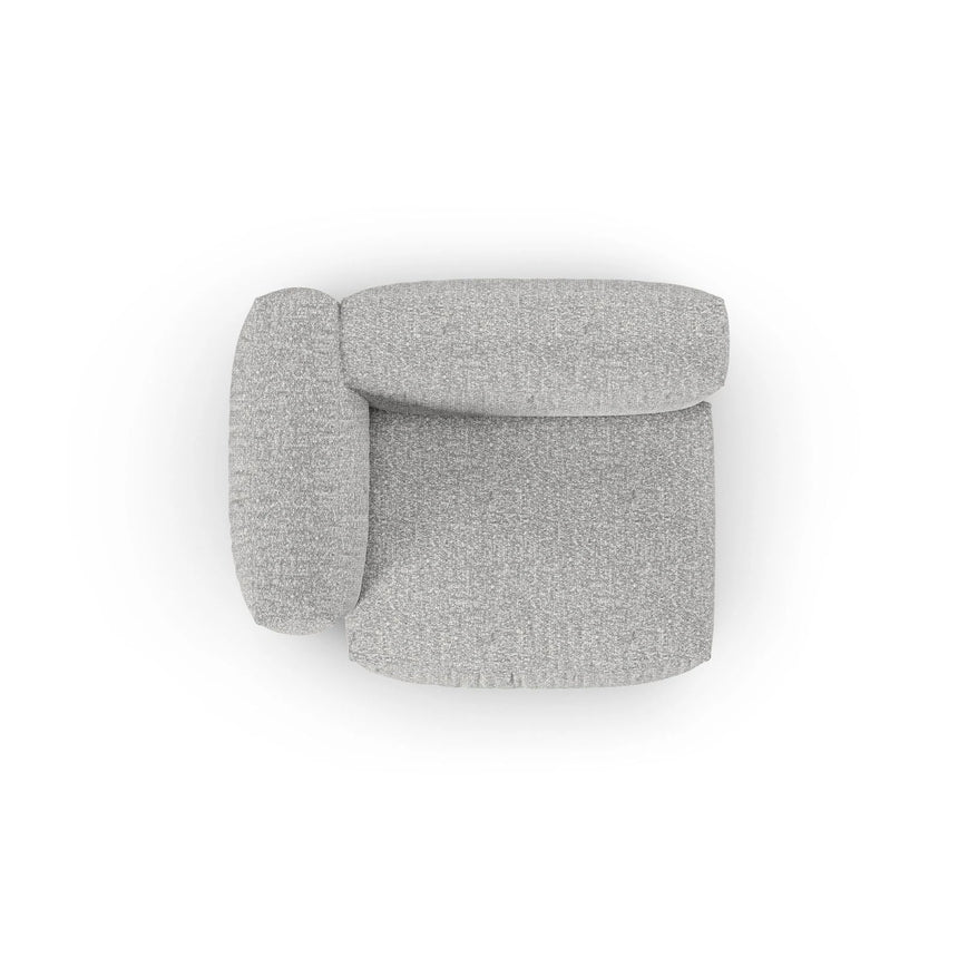 Martina Modulares Sofa Sitzelement, Linke Seite, Sitztiefe 90 cm, aus Boucle in Silber (Monet Silver), 120x120 cm von Micadoni – Bild 5