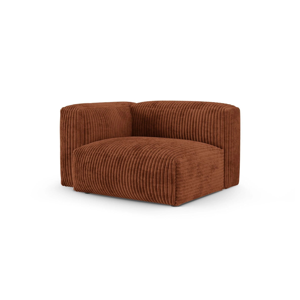 Martina Modulares Sofa Sitzelement, Linke Seite, Sitztiefe 90 cm, aus Cord in Brick (Tilia 52), 120x120 cm von Micadoni – Bild 3