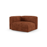 Martina Modulares Sofa Sitzelement, Linke Seite, Sitztiefe 90 cm, aus Cord in Brick (Tilia 52), 120x120 cm von Micadoni – Bild 3