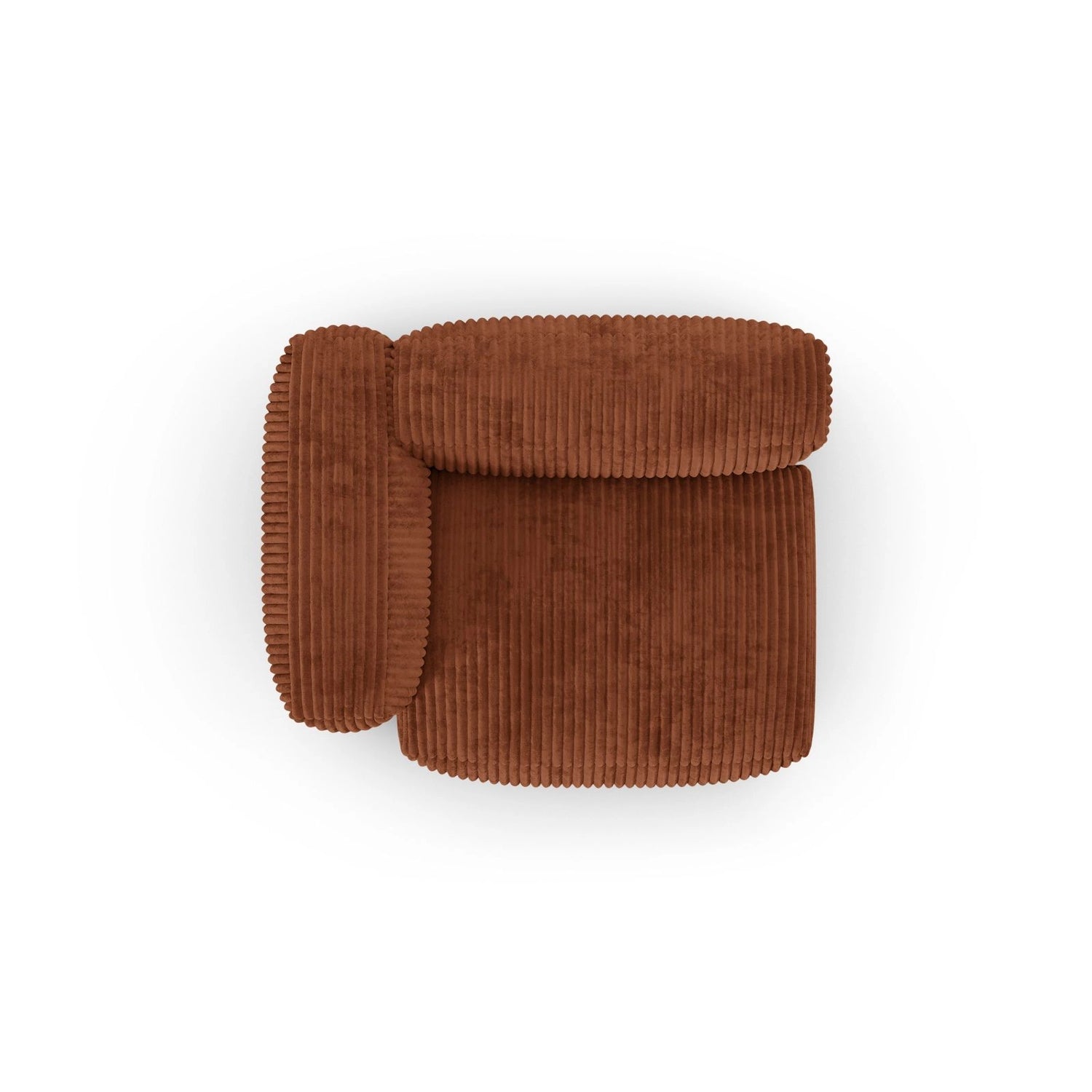 Martina Modulares Sofa Sitzelement, Linke Seite, Sitztiefe 90 cm, aus Cord in Brick (Tilia 52), 120x120 cm von Micadoni – Bild 5