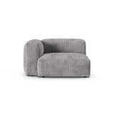 Martina Modulares Sofa Sitzelement, Linke Seite, Sitztiefe 90 cm, aus Cord in Hellgrau (Tilia 86), 120x120 cm von Micadoni – Bild 1