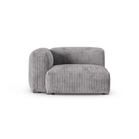 Martina Modulares Sofa Sitzelement, Linke Seite, Sitztiefe 90 cm, aus Cord in Hellgrau (Tilia 86), 120x120 cm von Micadoni – Bild 1