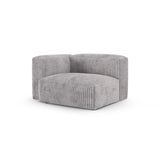 Martina Modulares Sofa Sitzelement, Linke Seite, Sitztiefe 90 cm, aus Cord in Hellgrau (Tilia 86), 120x120 cm von Micadoni – Bild 3