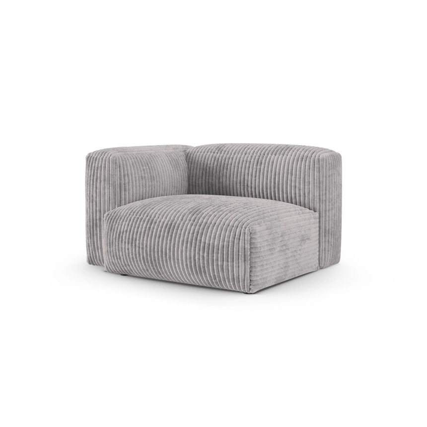 Martina Modulares Sofa Sitzelement, Linke Seite, Sitztiefe 90 cm, aus Cord in Hellgrau (Tilia 86), 120x120 cm von Micadoni – Bild 3