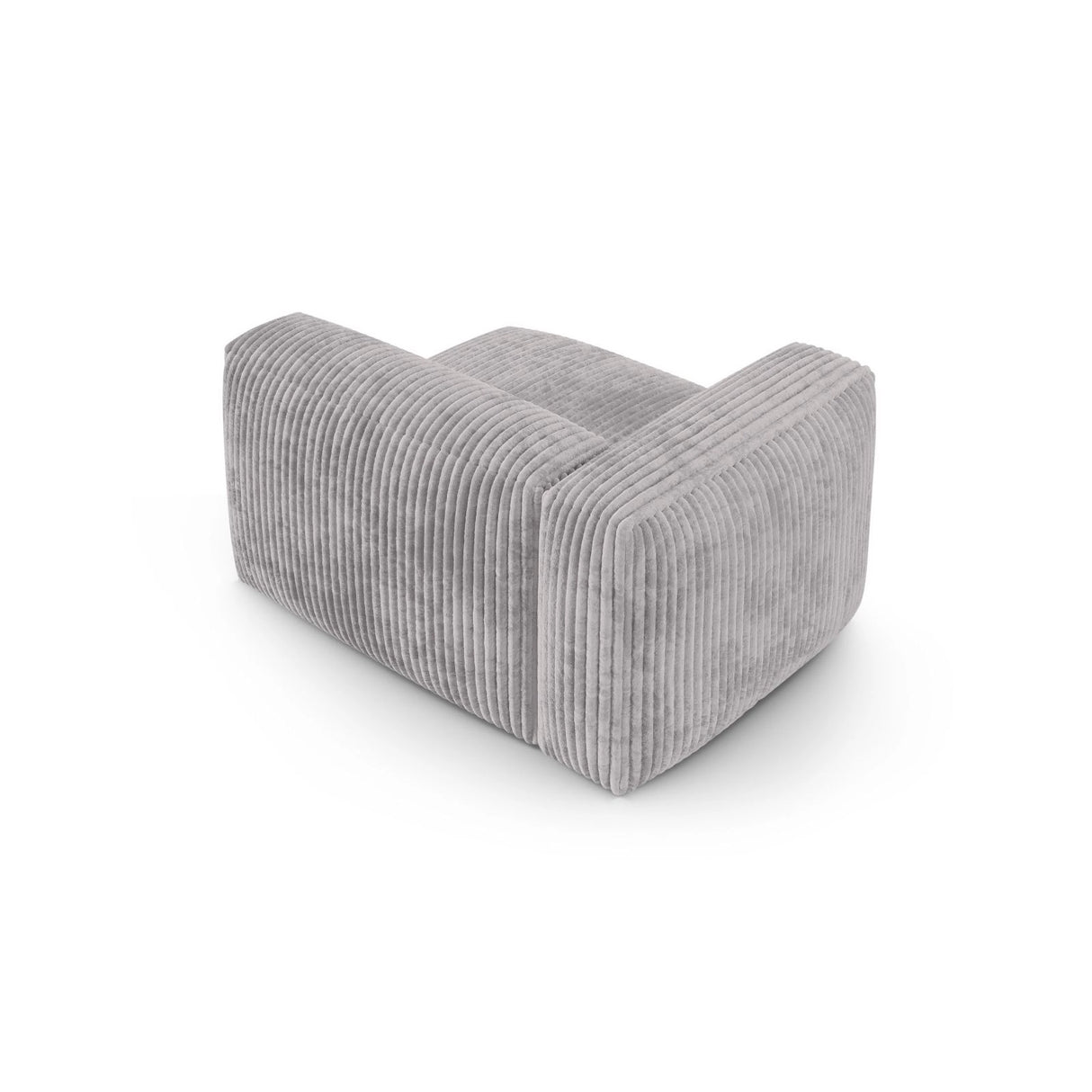 Martina Modulares Sofa Sitzelement, Linke Seite, Sitztiefe 90 cm, aus Cord in Hellgrau (Tilia 86), 120x120 cm von Micadoni – Bild 4