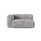 Martina Modulares Sofa Sitzelement, Linke Seite, Sitztiefe 90 cm, aus Cord in Hellgrau (Tilia 86), 160x120 cm von Micadoni – Bild 1
