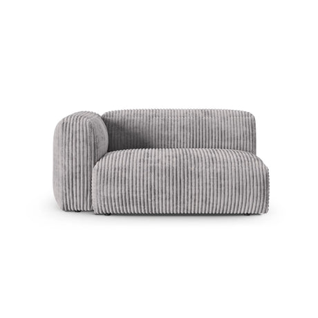 Martina Modulares Sofa Sitzelement, Linke Seite, Sitztiefe 90 cm, aus Cord in Hellgrau (Tilia 86), 160x120 cm von Micadoni – Bild 1