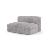 Martina Modulares Sofa Sitzelement, Linke Seite, Sitztiefe 90 cm, aus Cord in Hellgrau (Tilia 86), 160x120 cm von Micadoni – Bild 3