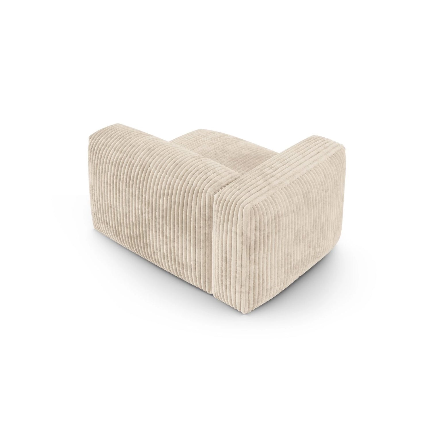 Martina Modulares Sofa Sitzelement, Linke Seite, Sitztiefe 90 cm, aus Cord in Leichtes Beige (Tilia 03), 120x120 cm von Micadoni – Bild 4