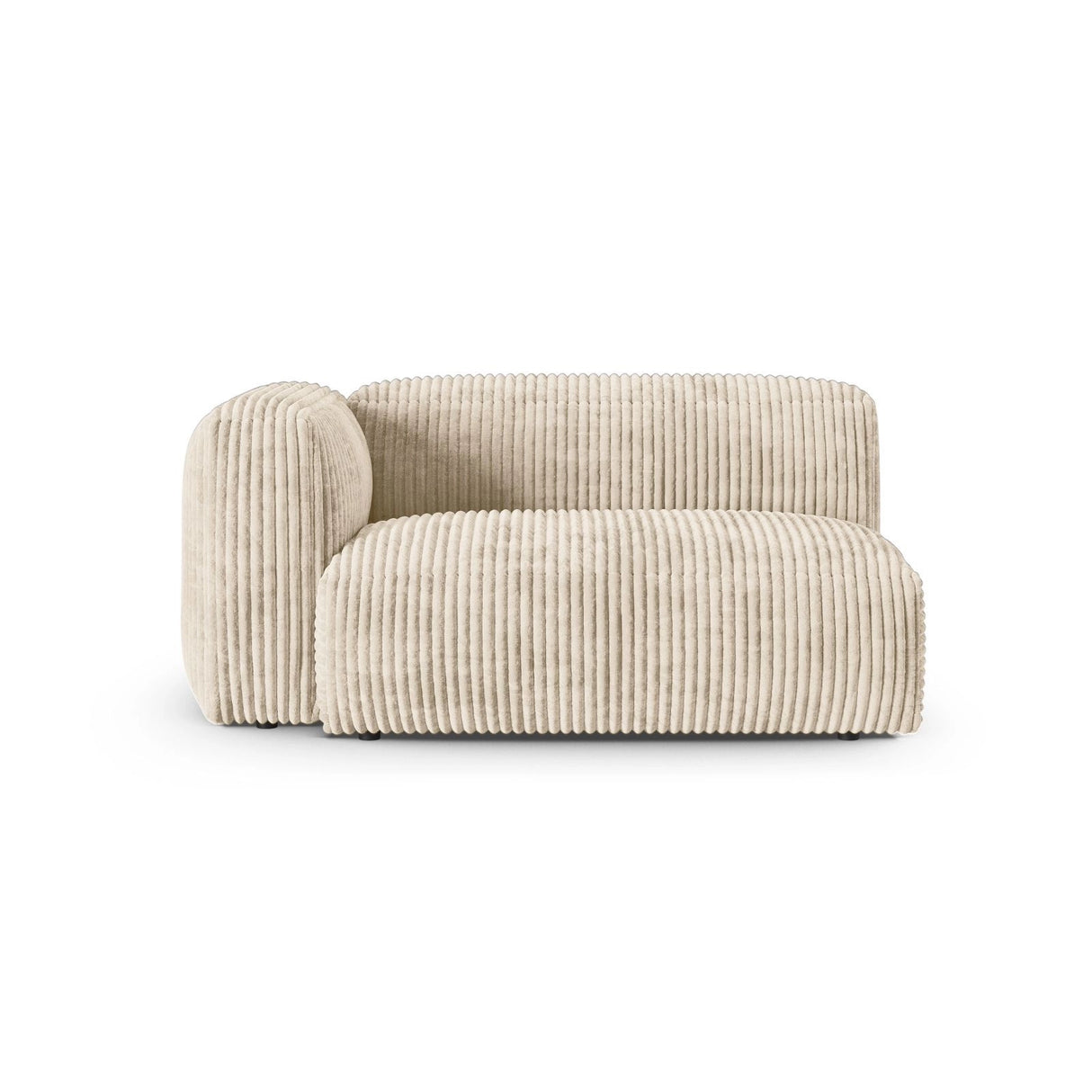 Martina Modulares Sofa Sitzelement, Linke Seite, Sitztiefe 90 cm, aus Cord in Leichtes Beige (Tilia 03), 160x120 cm von Micadoni – Bild 1