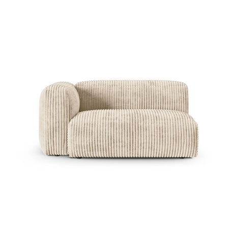 Martina Modulares Sofa Sitzelement, Linke Seite, Sitztiefe 90 cm, aus Cord in Leichtes Beige (Tilia 03), 160x120 cm von Micadoni – Bild 1