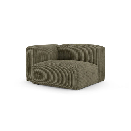 Martina Modulares Sofa Sitzelement, Linke Seite, Sitztiefe 90 cm, aus Cord in Moosgrün (Tilia 37), 120x120 cm von Micadoni – Bild 3