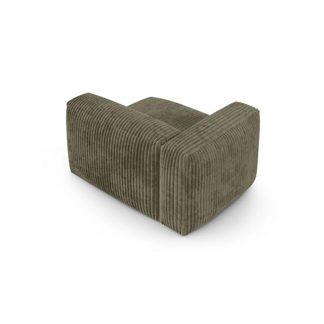 Martina Modulares Sofa Sitzelement, Linke Seite, Sitztiefe 90 cm, aus Cord in Moosgrün (Tilia 37), 120x120 cm von Micadoni – Bild 4