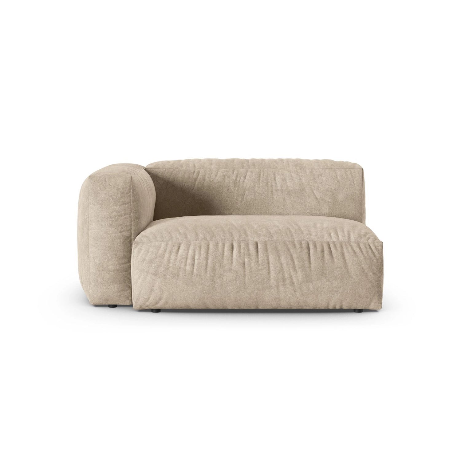 Martina Modulares Sofa Sitzelement, Linke Seite, Sitztiefe 90 cm, aus Samt, Cord, Boucle oder Strukturstoff, 160x120 cm von Micadoni – Bild 1