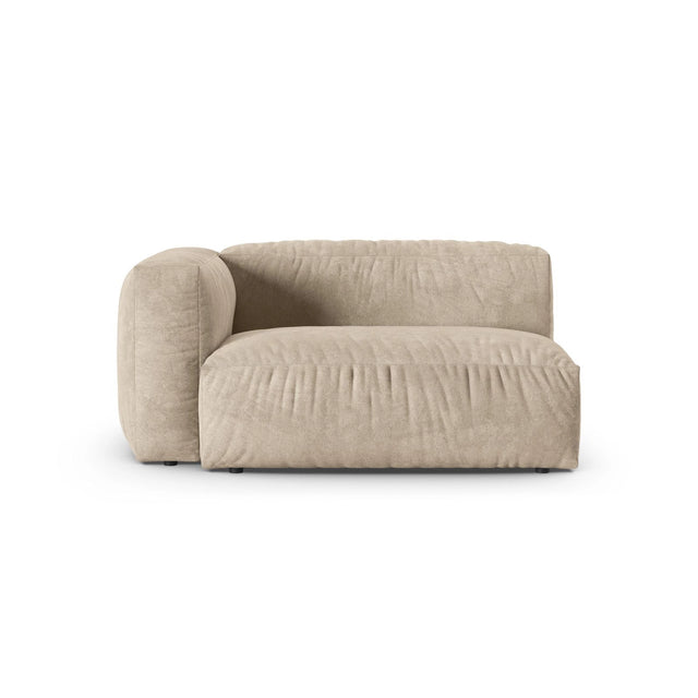 Martina Modulares Sofa Sitzelement, Linke Seite, Sitztiefe 90 cm, aus Samt, Cord, Boucle oder Strukturstoff, 160x120 cm von Micadoni – Bild 1