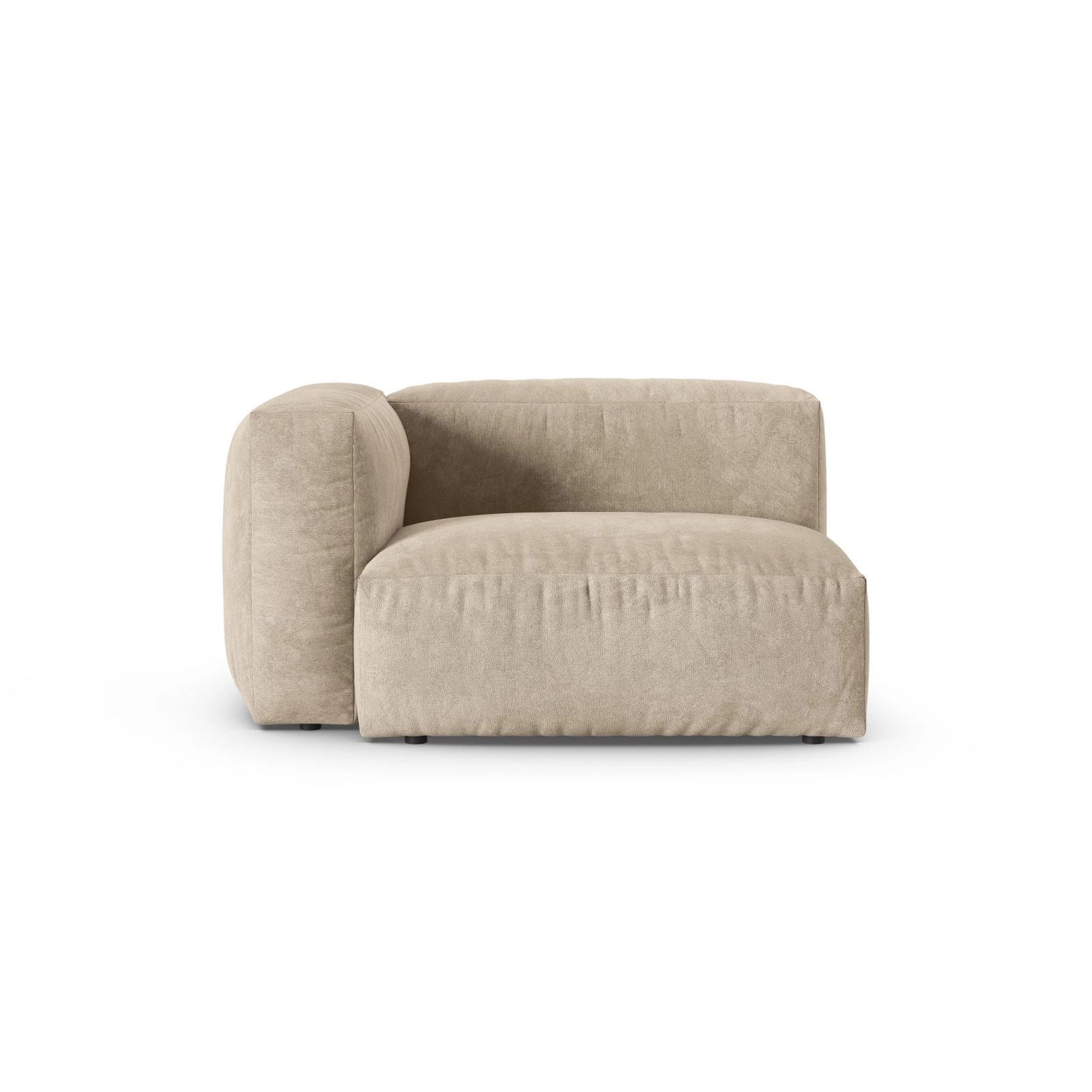 Martina Modulares Sofa Sitzelement, Linke Seite, Sitztiefe 90 cm, aus Samt, Cord, Boucle oder Sturkturstoff, 120x120 cm von Micadoni – Bild 1