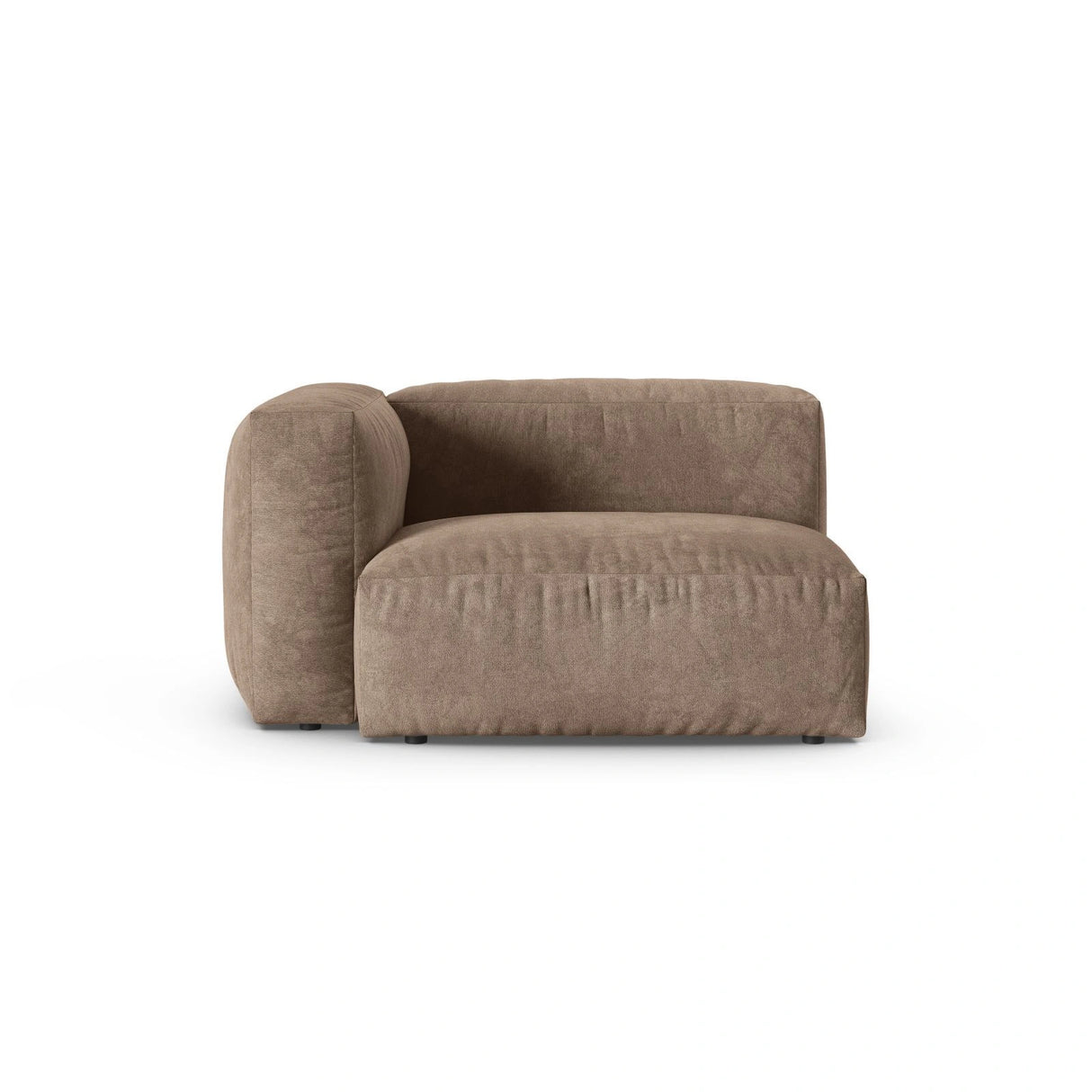 Martina Modulares Sofa Sitzelement, Linke Seite, Sitztiefe 90 cm, aus Samt in Dunkelbeige (Vogue 3), 120x120 cm von Micadoni – Bild 1